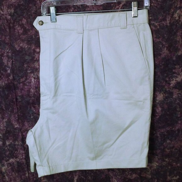 NWT Deadstock 90s Harbor Bay Casual Chino Shorts Men-54 Cotton Pleated 4-Pocket - Picture 1 of 9